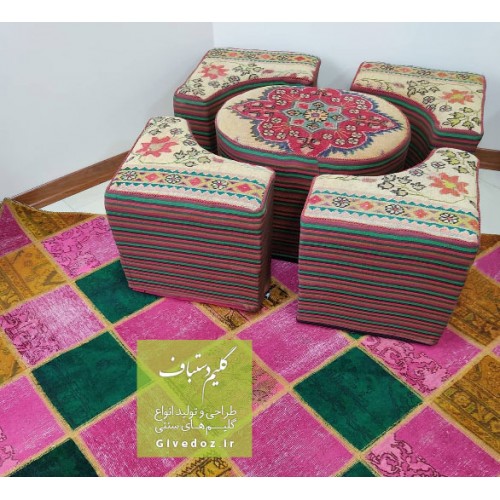 مبل با رویه فرش سنتی 4 نفره