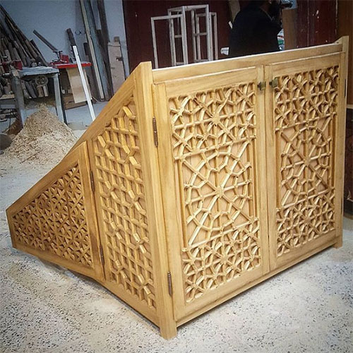 جاکفشی زیر پله ای چوبی گره چینی