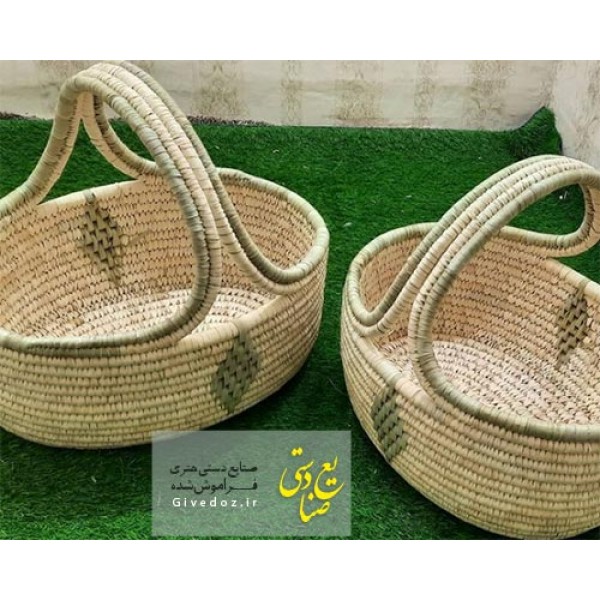 سبد خرید حصیری دسته دار