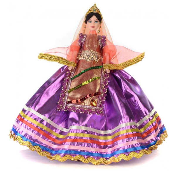 عروسک زن محلی بنفش