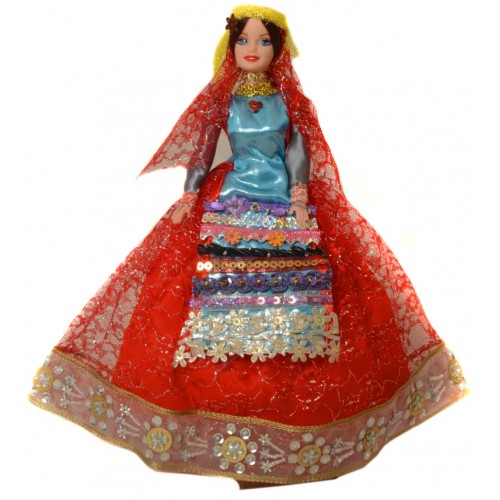 عروسک سفره هفت سین زن قشقایی قرمز
