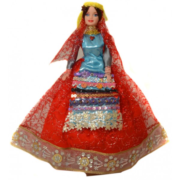 عروسک سفره هفت سین زن قشقایی قرمز