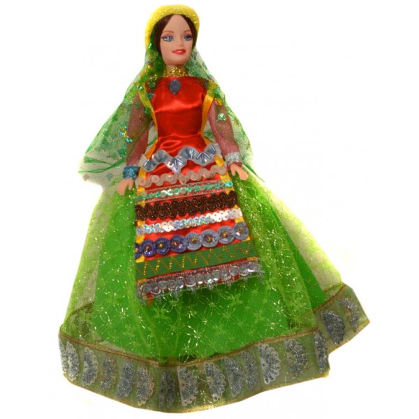 عروسک سفره هفت سین زن قشقایی سبز