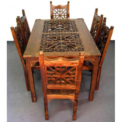 میز غذا خوری سنتی گره چینی 6 نفره