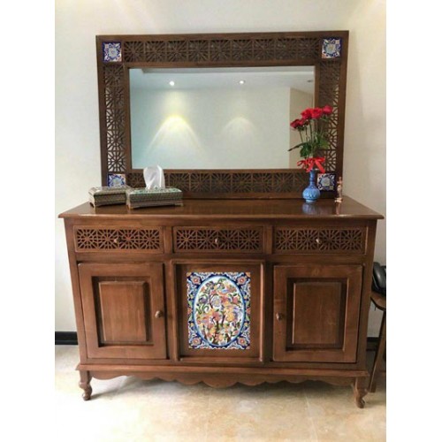 آینه و کنسول بزرگ گره چینی