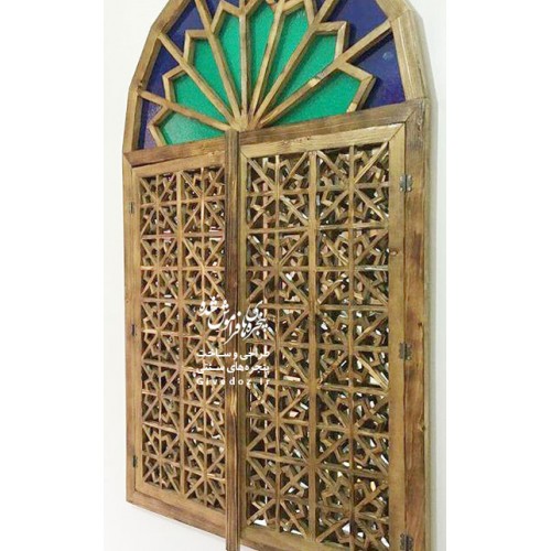 پنجره گره چيني چوبی طرح شاهرخ